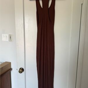 Naked Wardrobe Hourglass Midi Dress In Chocolate